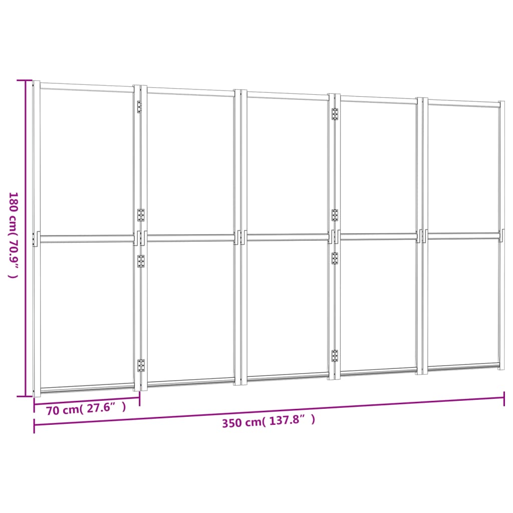 Kamerscherm met 6 panelen 420x180 cm