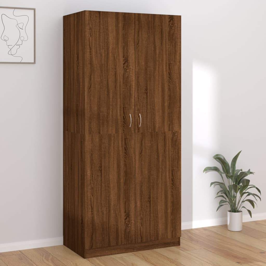 Armoire 90x52x200 cm en dérivé du bois couleur chêne