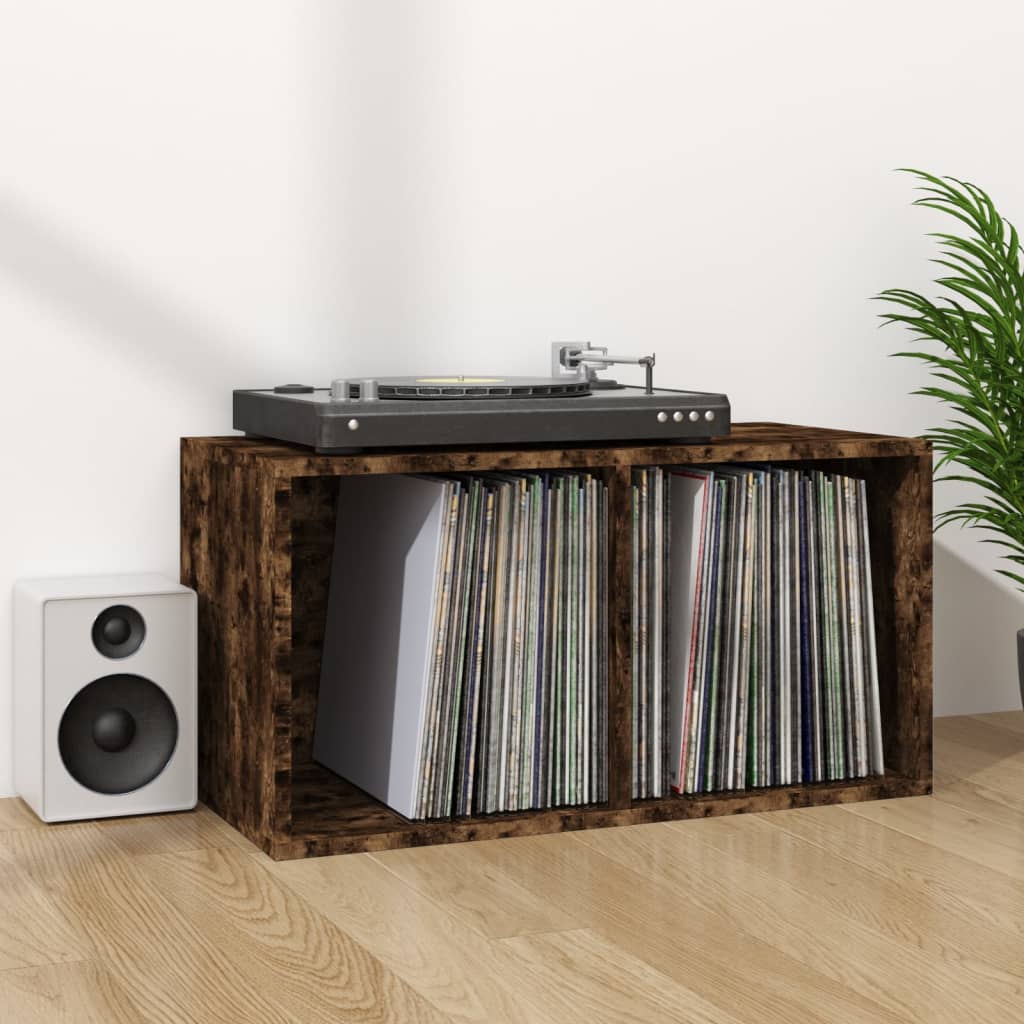 Coffret de rangement pour vinyles 71x34x36 cm en dérivé du bois