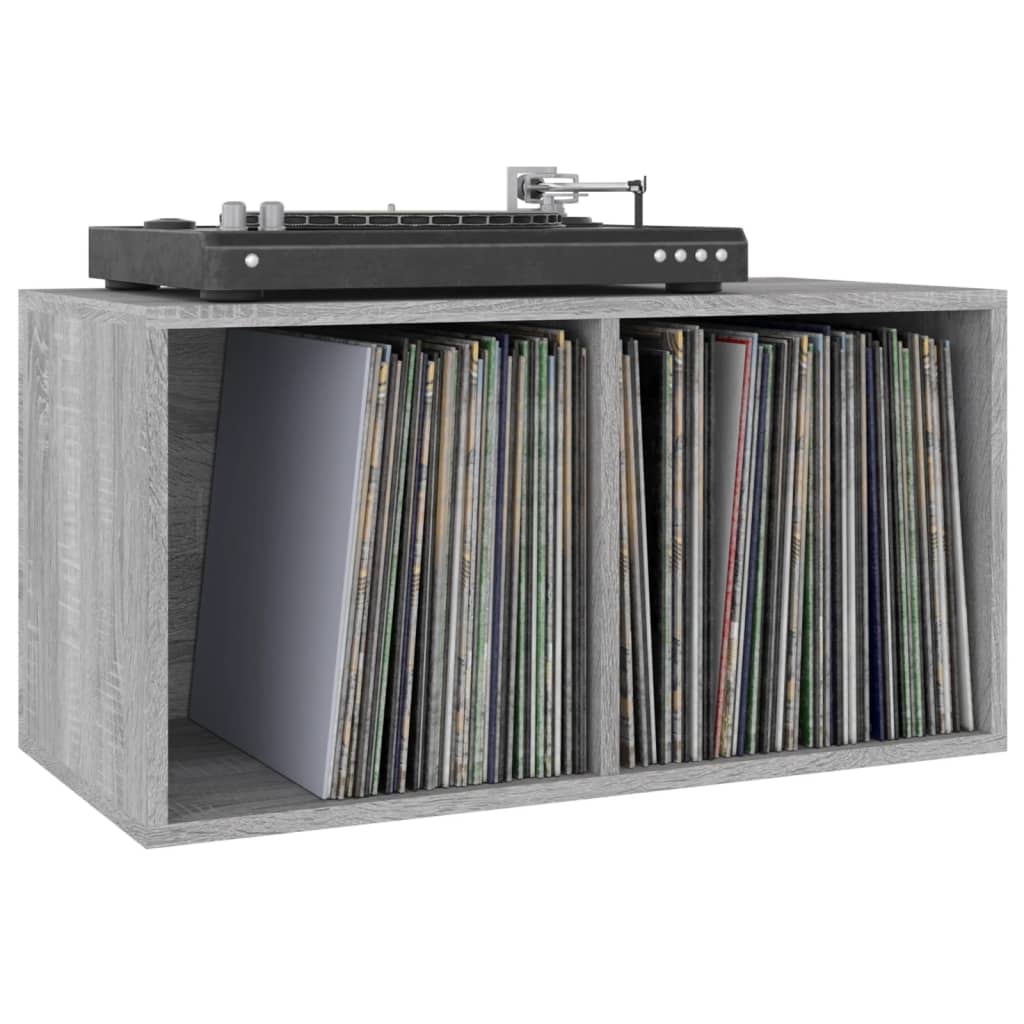 Coffret de rangement pour vinyles 71x34x36 cm en dérivé du bois