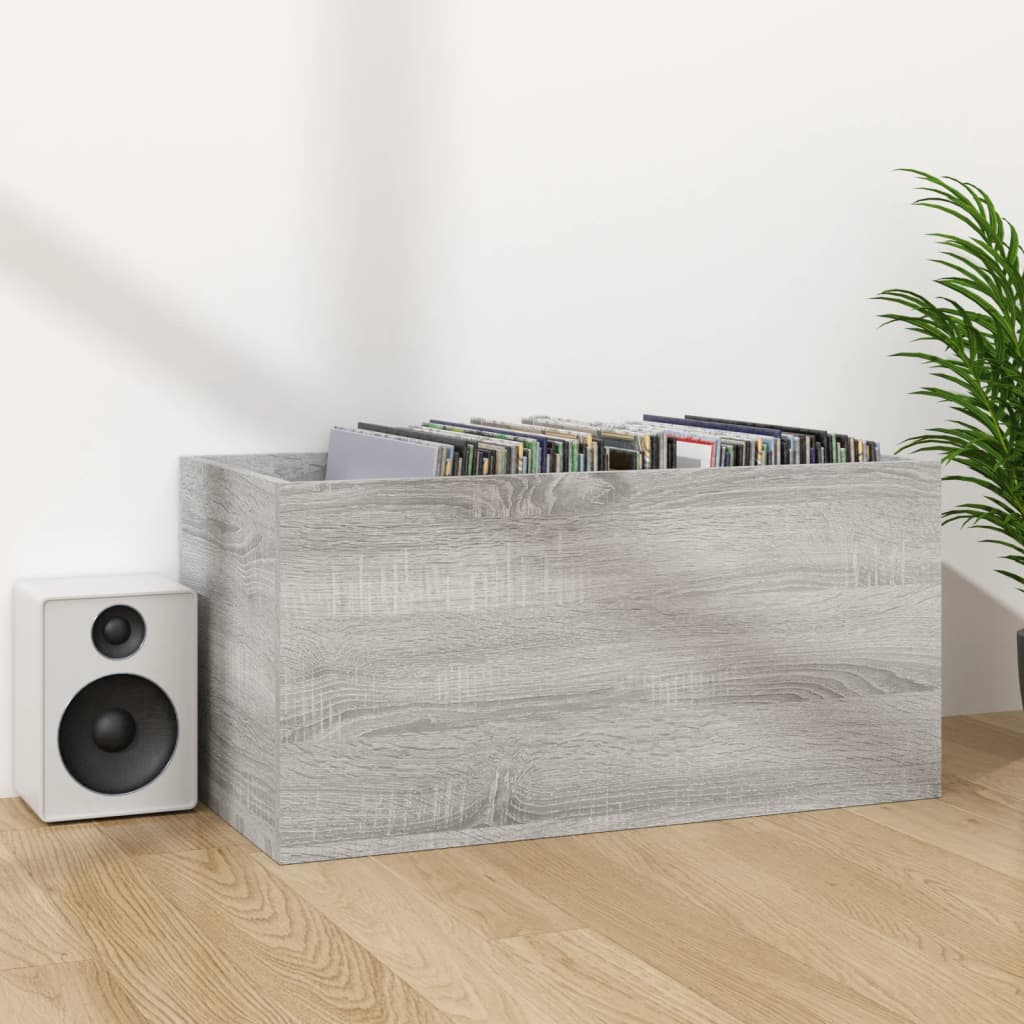 Coffret de rangement pour vinyles 71x34x36 cm en dérivé du bois