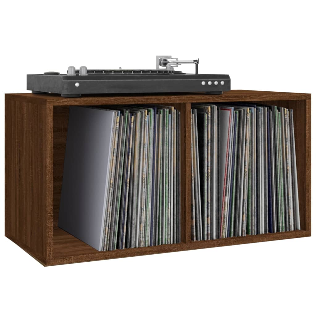 Coffret de rangement pour vinyles 71x34x36 cm en dérivé du bois