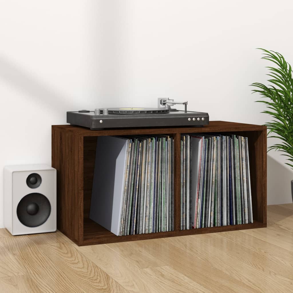 Coffret de rangement pour vinyles 71x34x36 cm en dérivé du bois