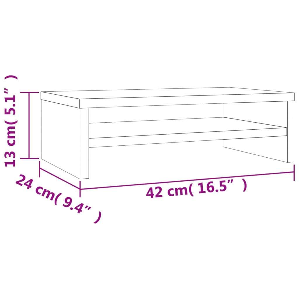 Monitorstandaard 42x24x13 cm bewerkt hout