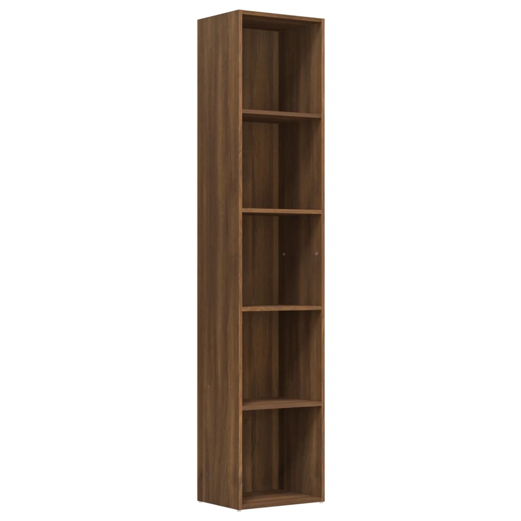 Boekenkast 60x30x189 cm bewerkt hout eikenkleurig