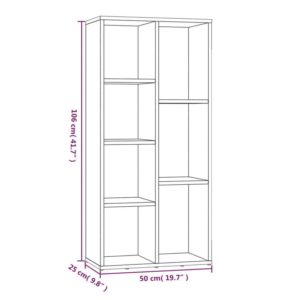 Boekenkast 50x25x106 cm eikenkleurig