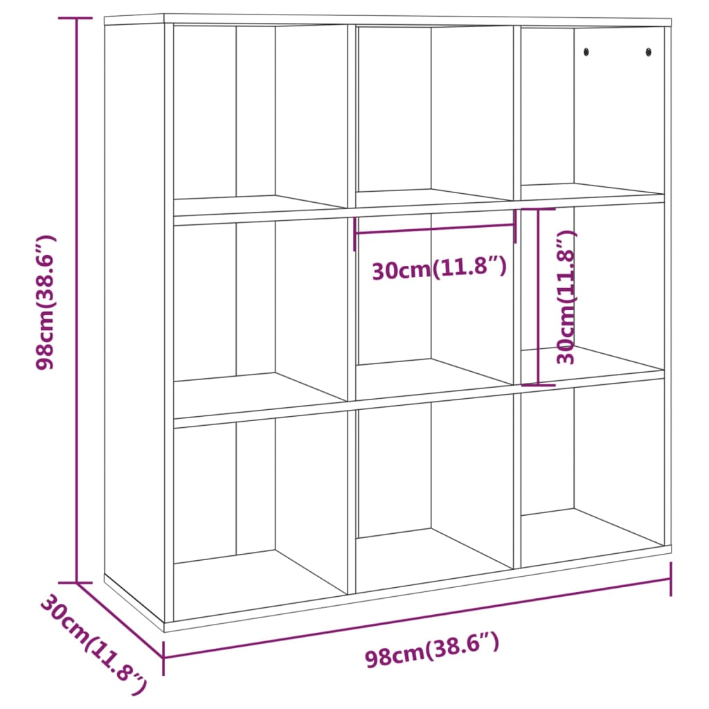 Boekenkast 98x29x97,5 cm eikenkleurig