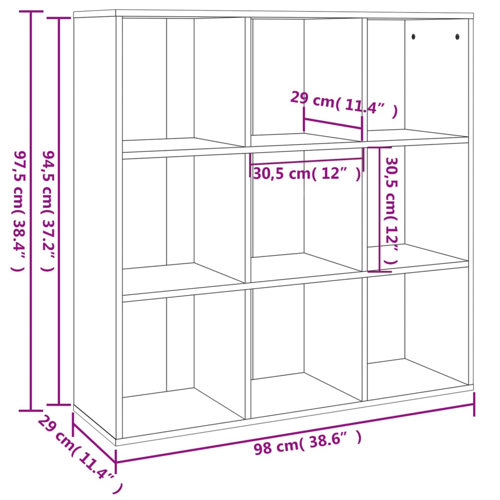 Boekenkast 98x29x97,5 cm bewerkt hout