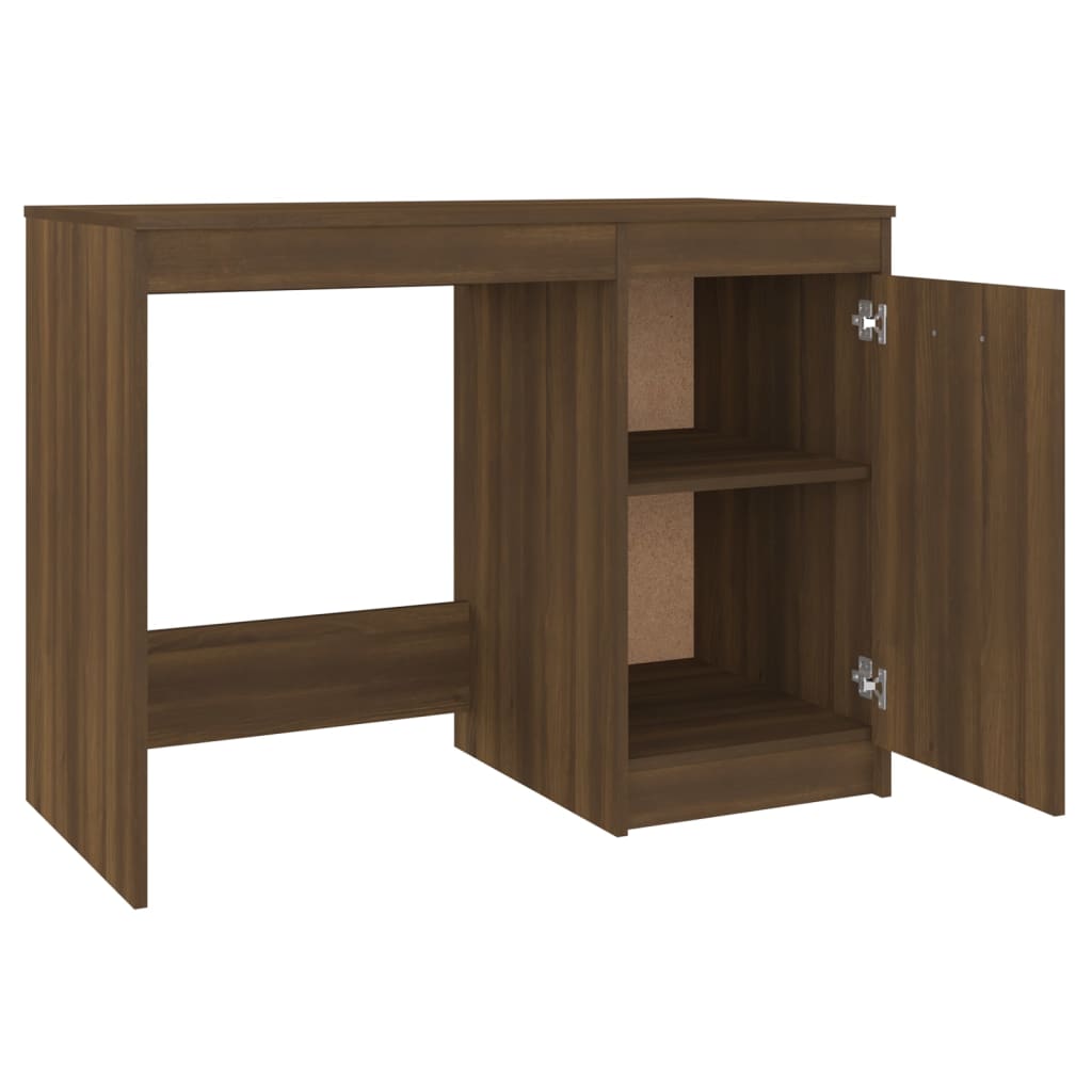 Bureau 100x50x76 cm bewerkt hout eikenkleurig