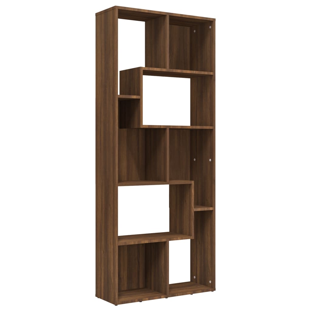 Boekenkast 67x24x161 cm bewerkt hout eikenkleurig