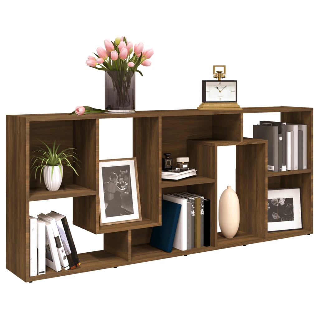 Boekenkast 67x24x161 cm bewerkt hout eikenkleurig