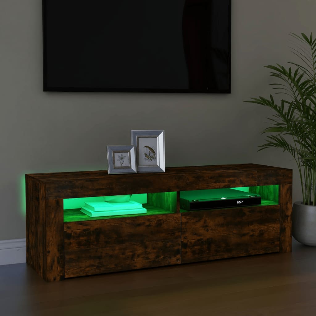 Meuble TV avec éclairage LED 120x35x40 cm