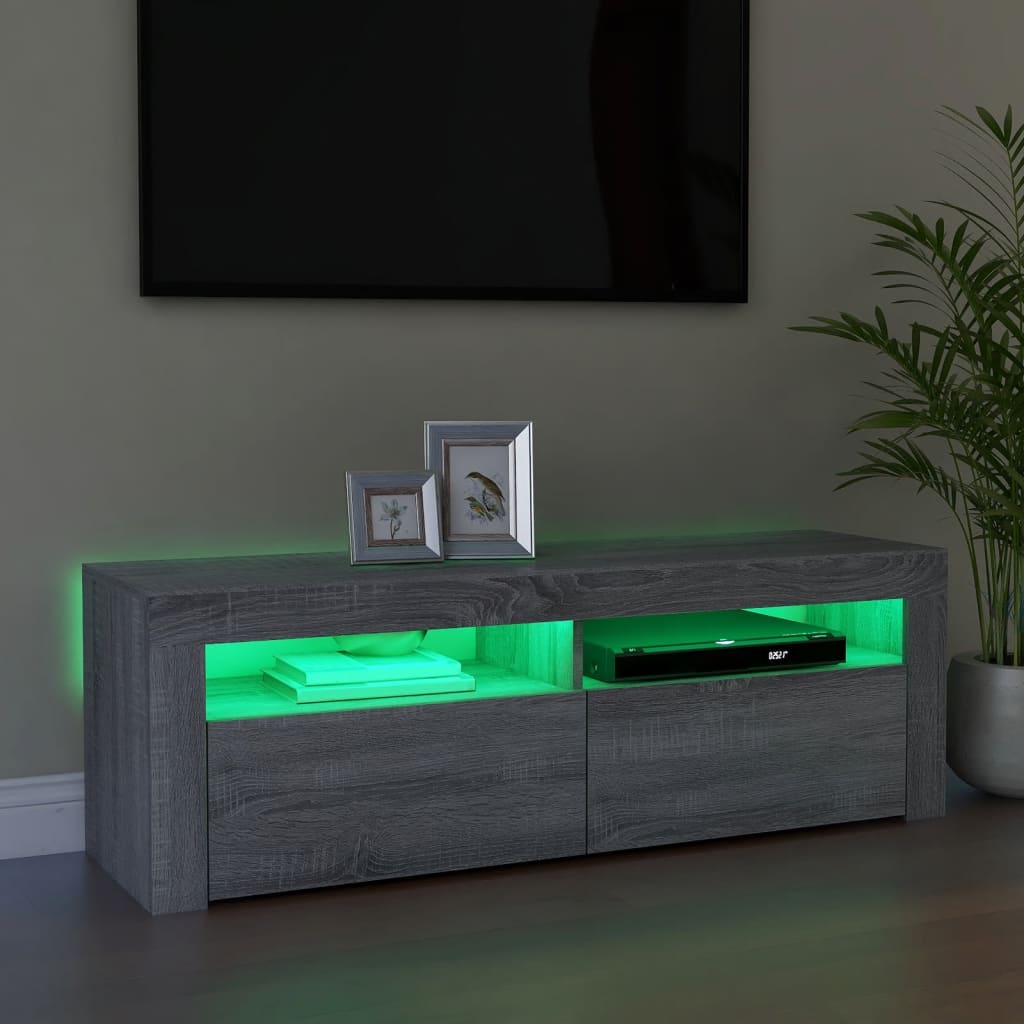 Meuble TV avec éclairage LED 120x35x40 cm