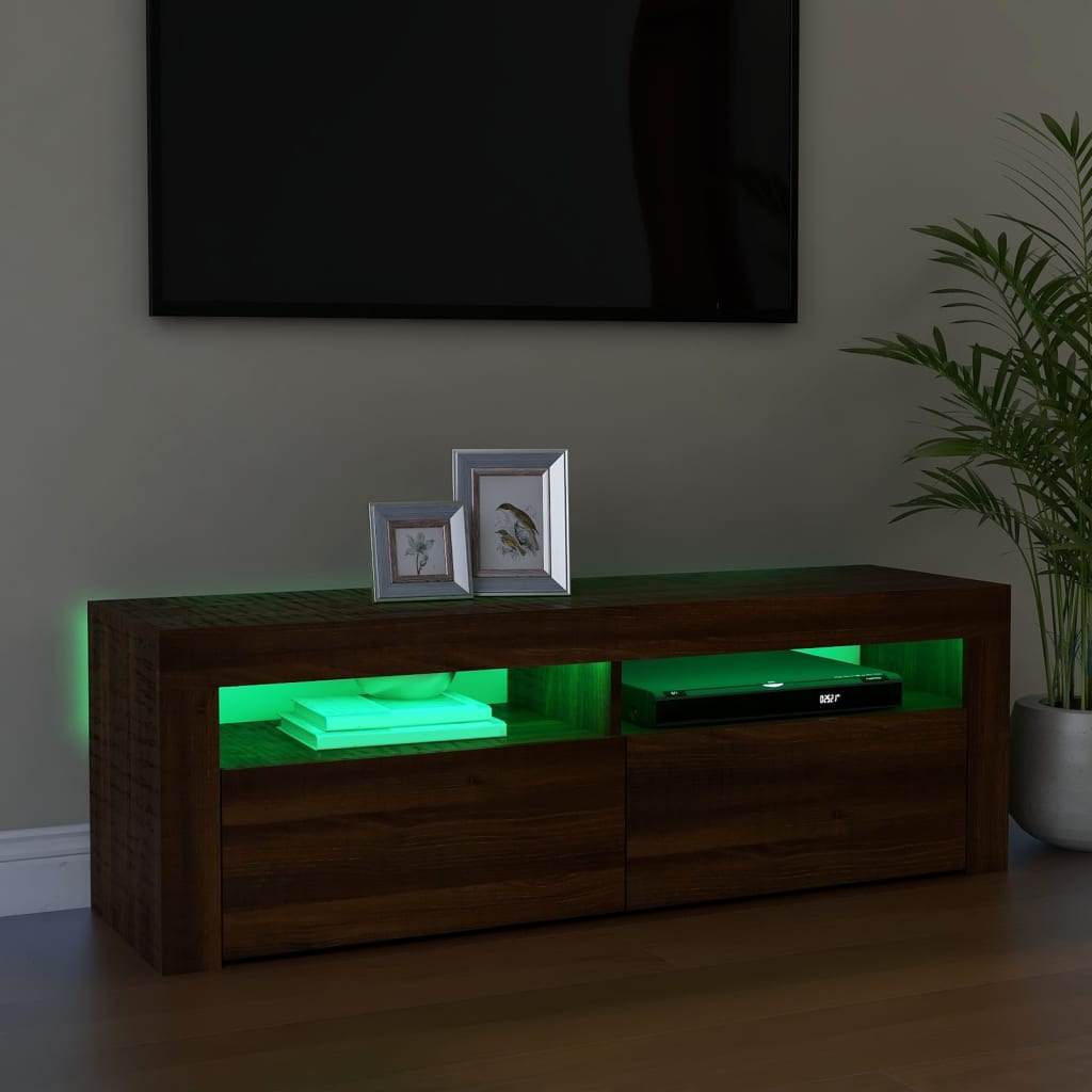 Meuble TV avec éclairage LED 120x35x40 cm