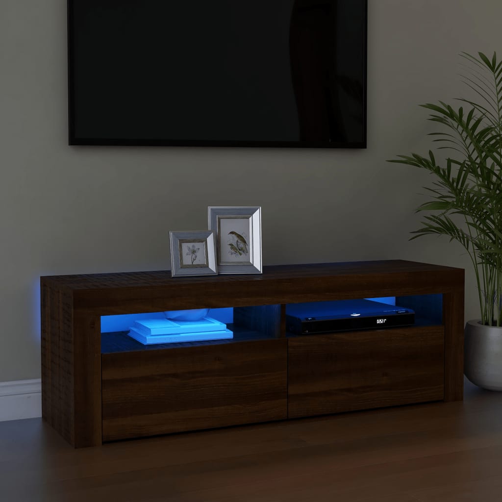 Meuble TV avec éclairage LED 120x35x40 cm