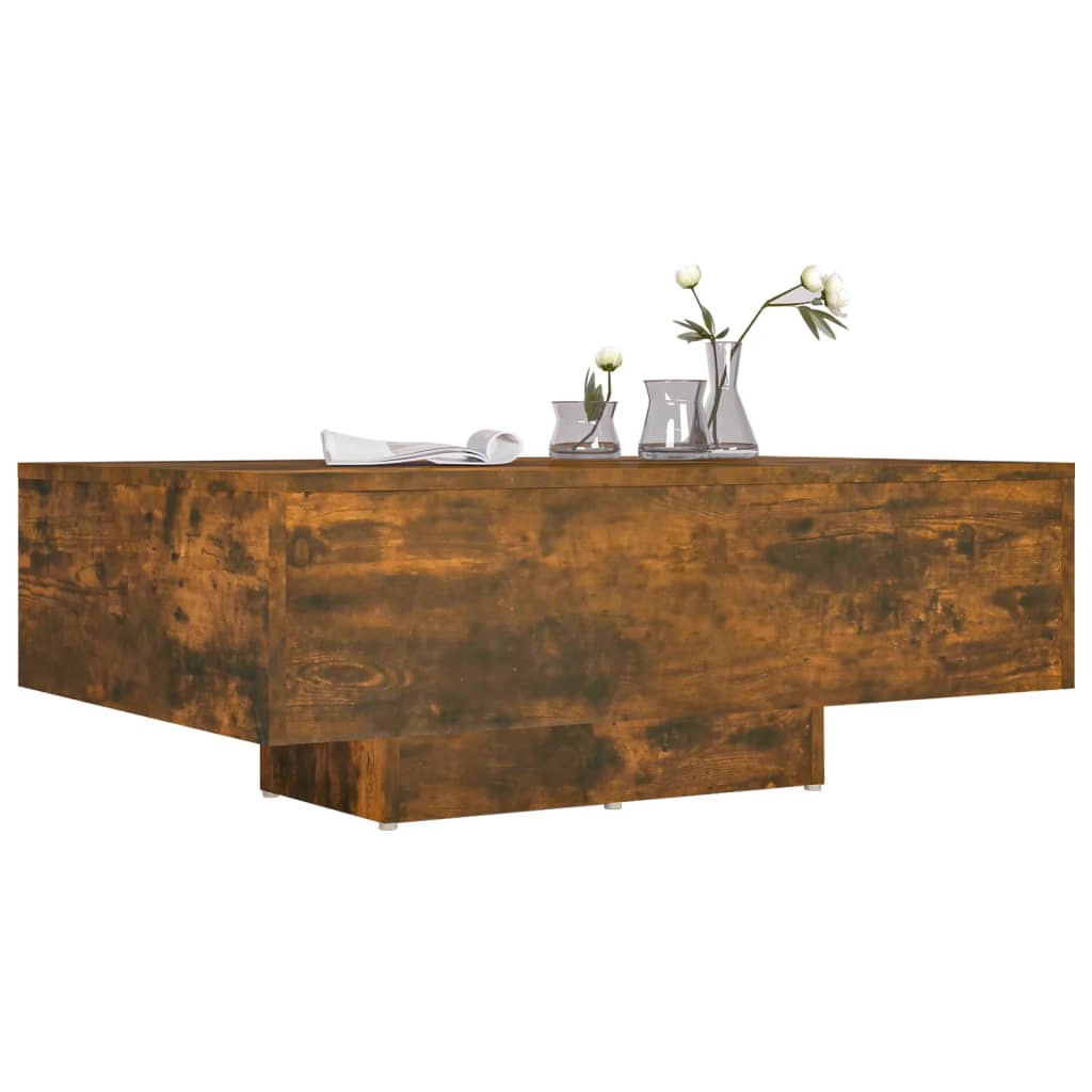 Table basse 100x49,5x31 cm en dérivé du bois, coloris chêne