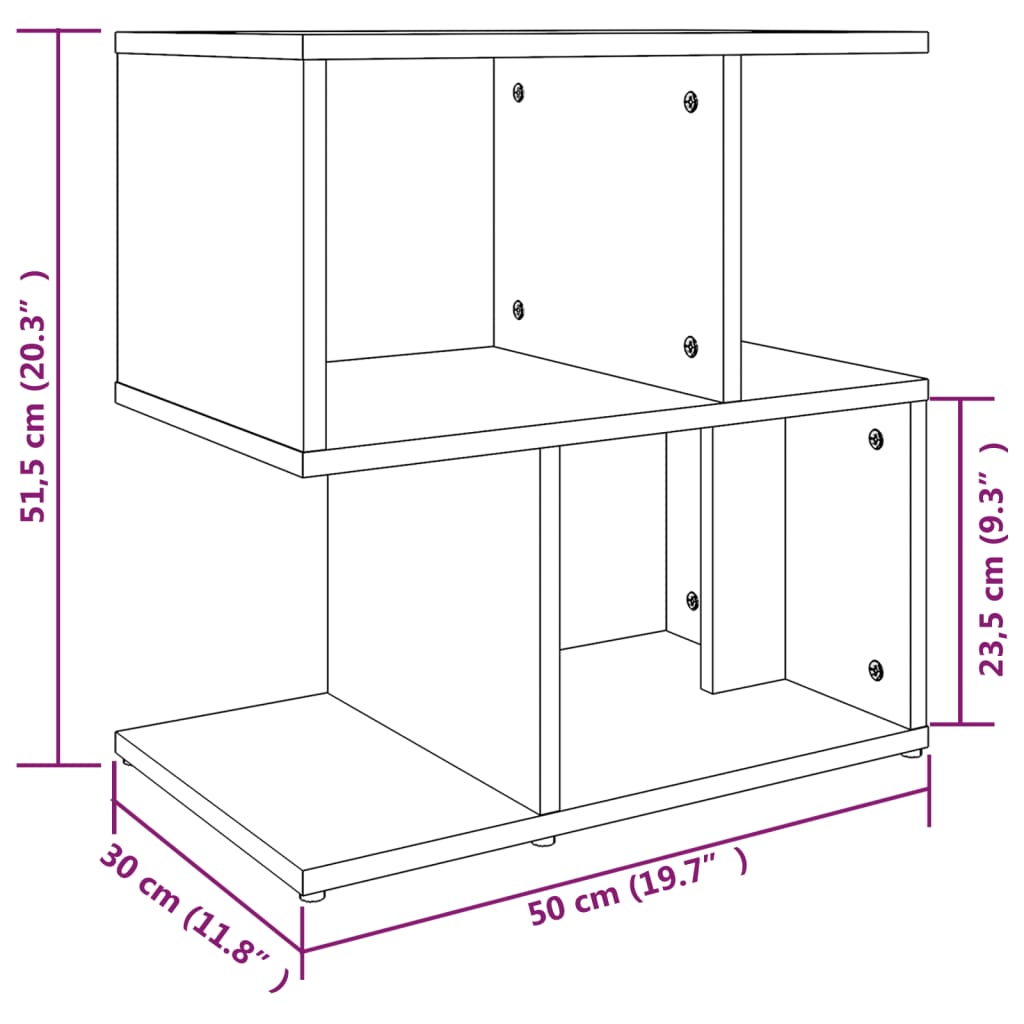 Tables de chevet 2 pcs 50x30x51,5 cm bois fini