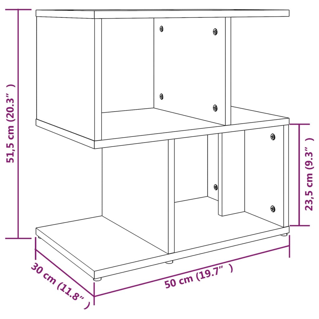 Tables de chevet 2 pcs 50x30x51,5 cm bois fini