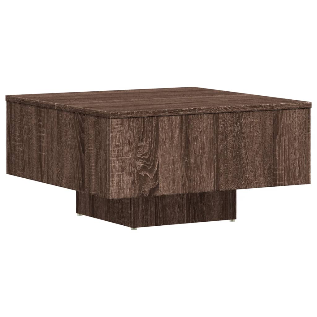 Table basse 60x60x31,5 cm en dérivé du bois, coloris chêne