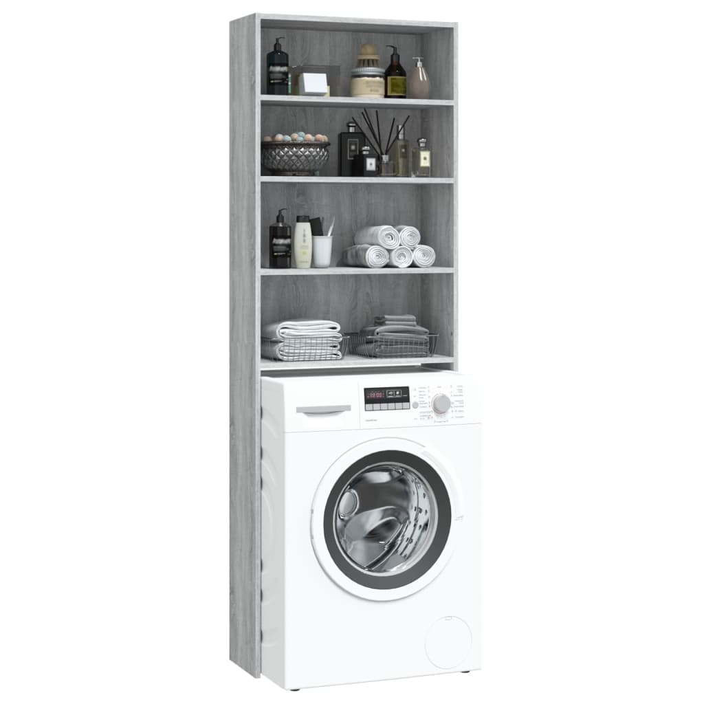 Wasmachinekast 64x24x190 cm gerookt eikenkleurig