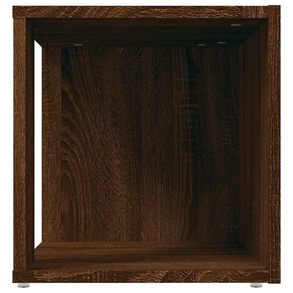 Bijzettafel 33x33x34,5 cm bewerkt hout bruin eikenkleur