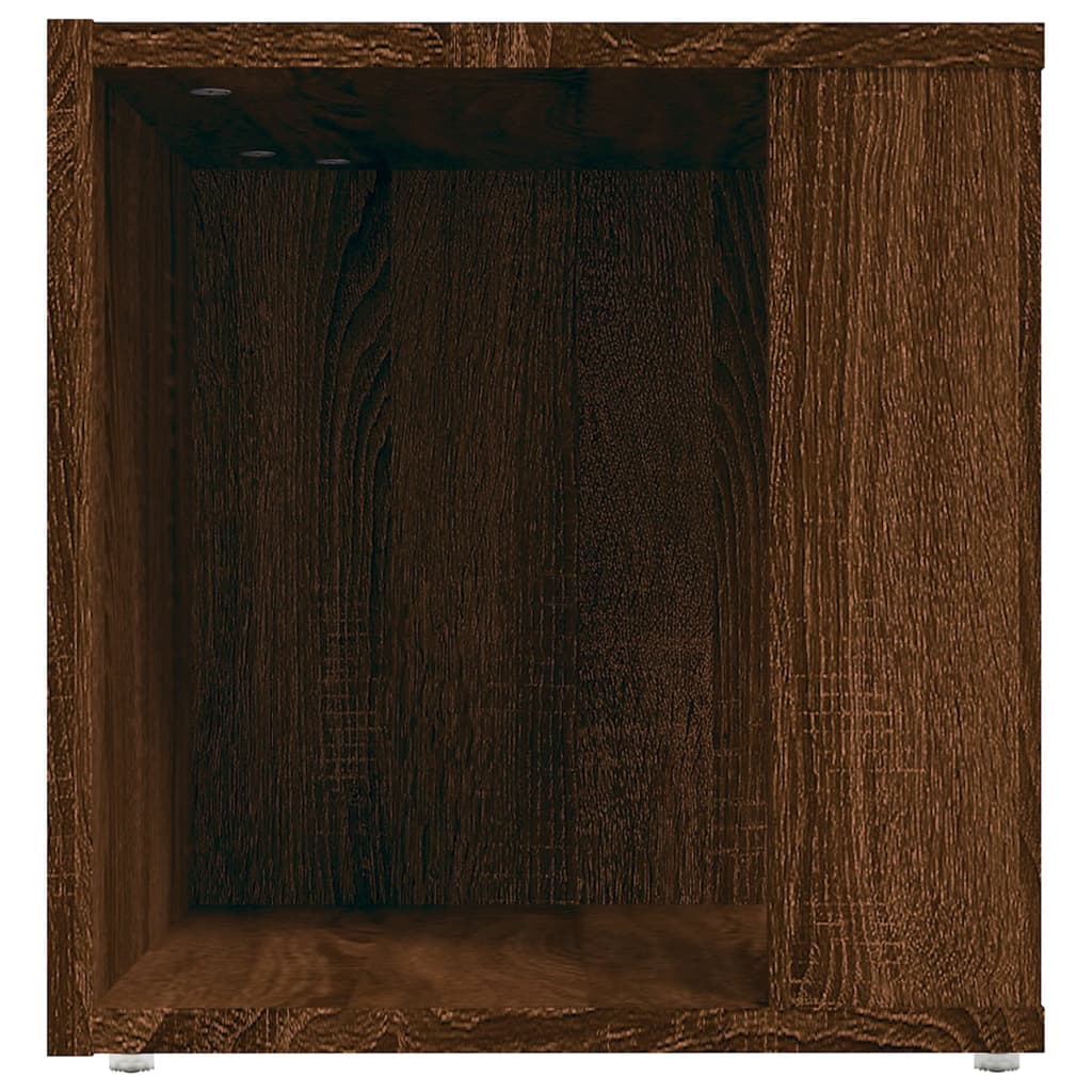 Bijzettafel 33x33x34,5 cm bewerkt hout eikenkleur