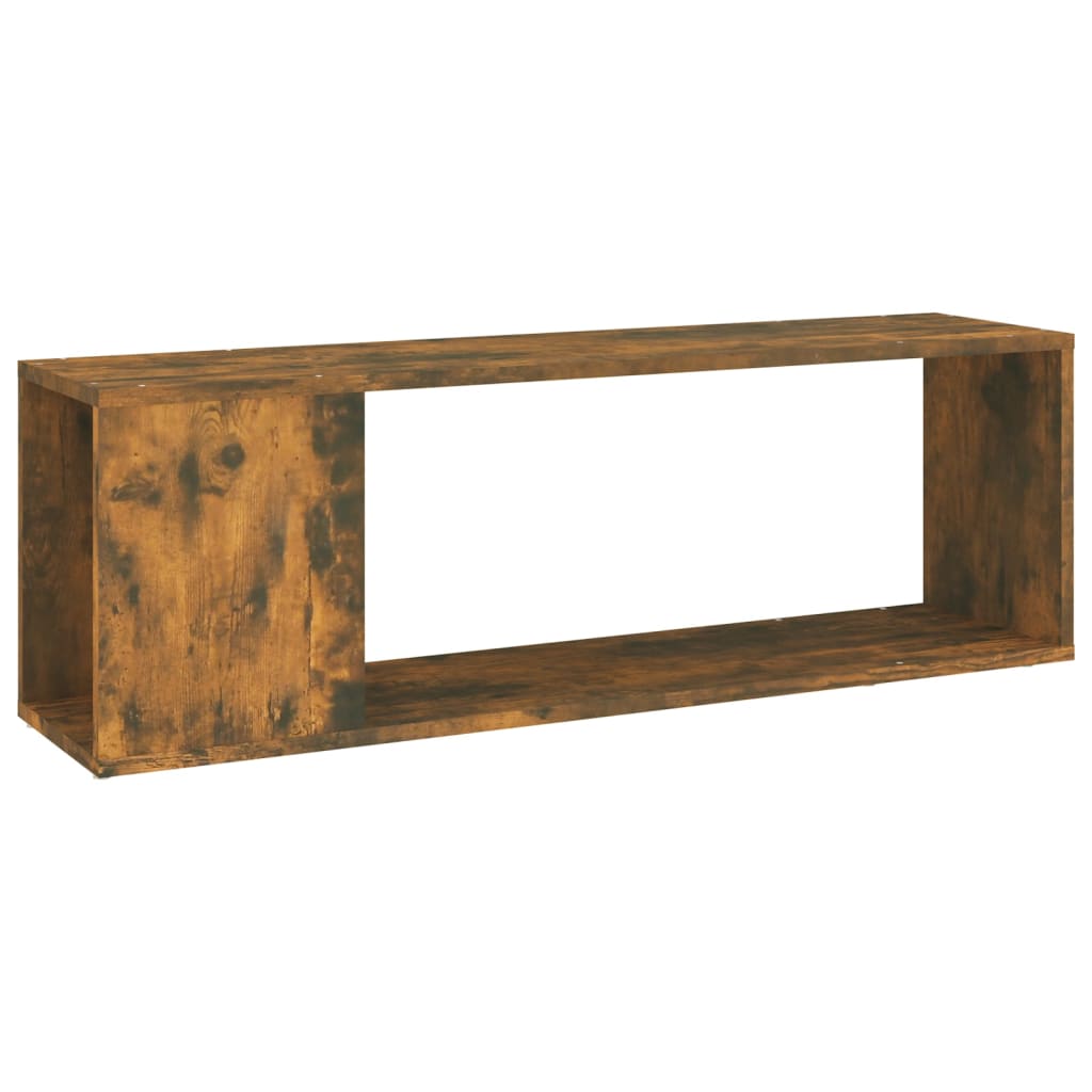 Meuble TV 100x24x32 cm ouvré en bois couleur chêne