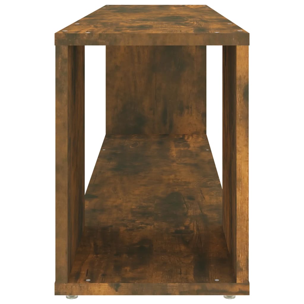 Meuble TV 100x24x32 cm ouvré en bois couleur chêne