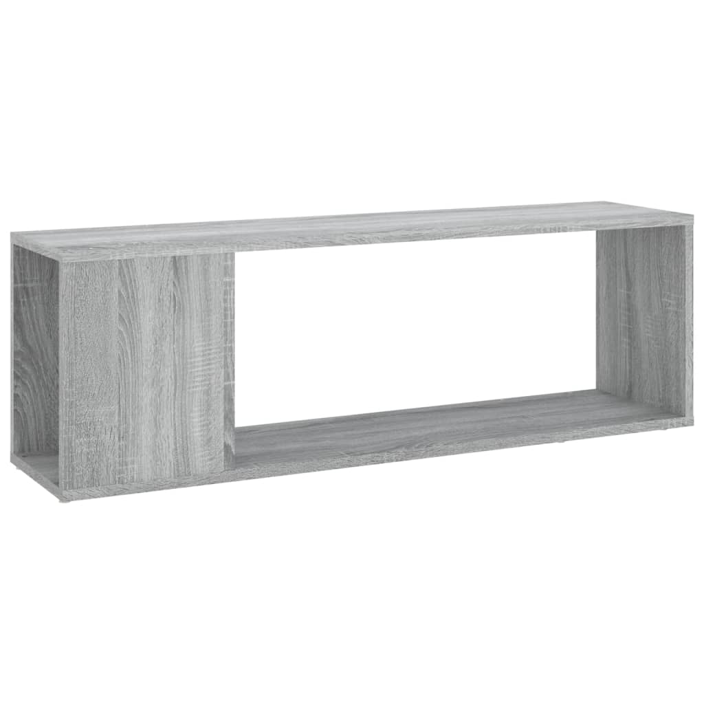 Meuble TV 100x24x32 cm ouvré en bois couleur chêne