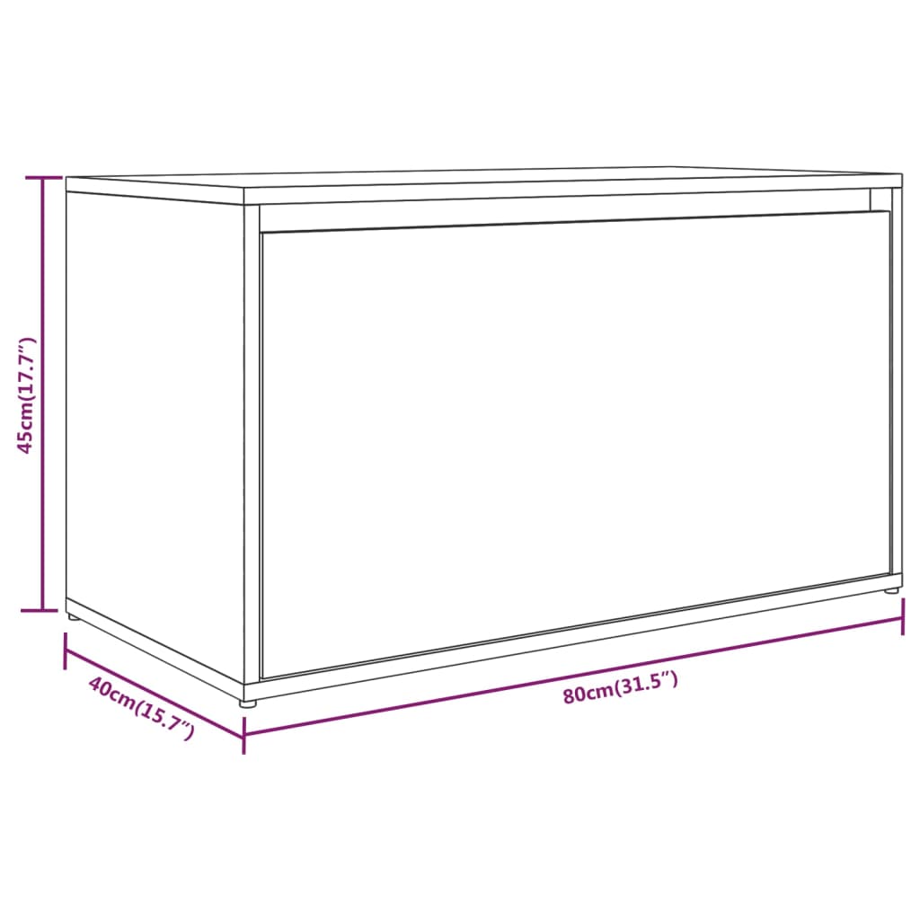 Banc d'entrée 80x40x45 cm en dérivé du bois couleur chêne