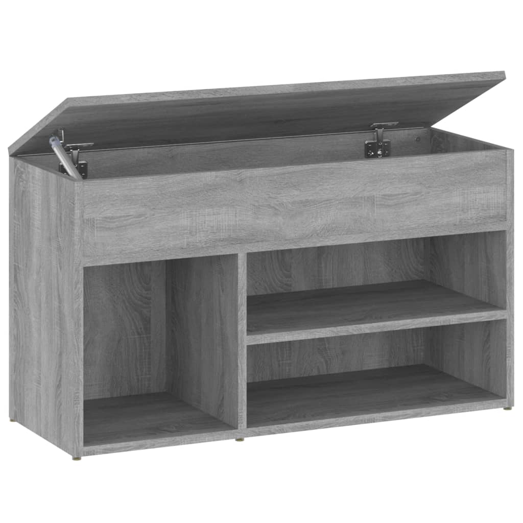 Schoenenbank 80x30x45 cm bewerkt hout eikenkleurig