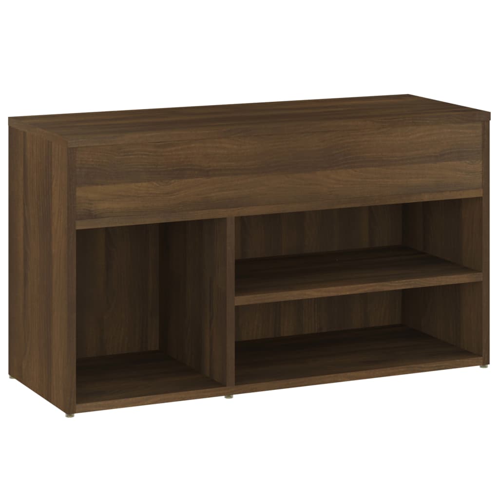 Schoenenbank 80x30x45 cm bewerkt hout eikenkleurig