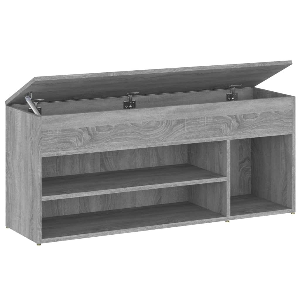 Schoenenbank 105x30x45 cm bewerkt hout eikenkleurig