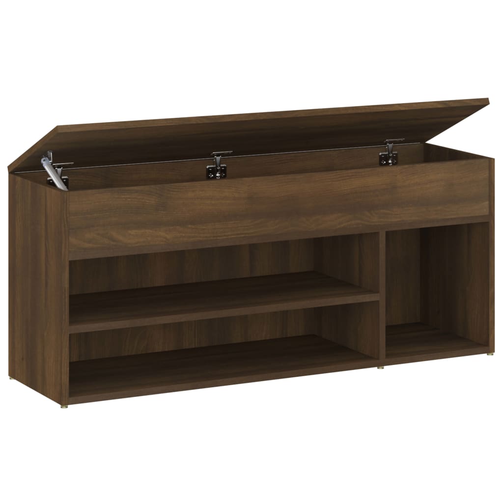 Schoenenbank 105x30x45 cm bewerkt hout eikenkleurig