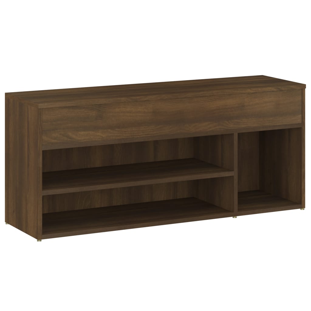 Schoenenbank 105x30x45 cm bewerkt hout eikenkleurig