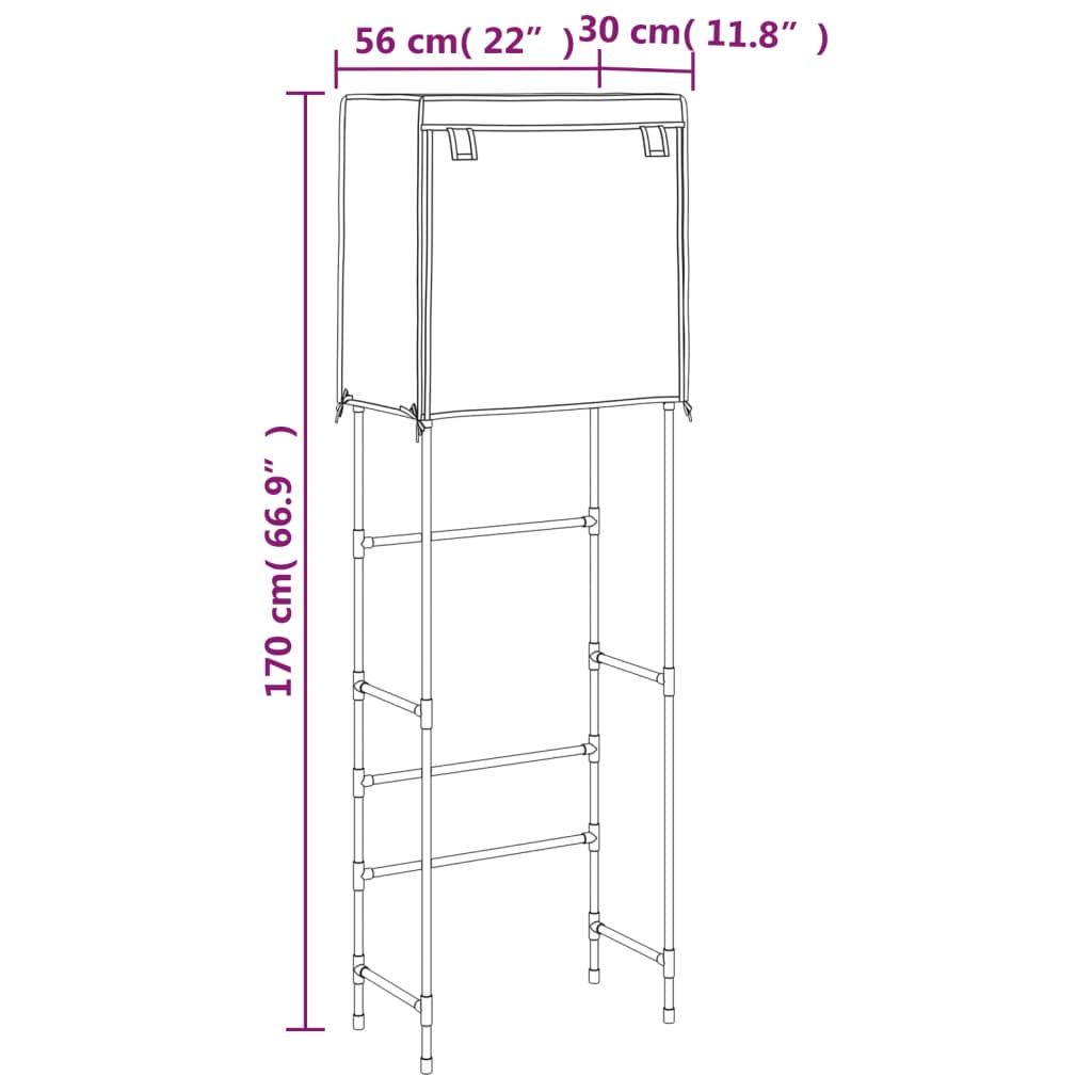 Toiletrek 2-laags 56x30x170 cm ijzer