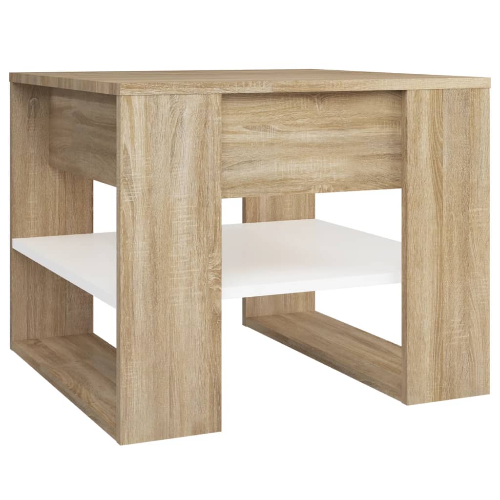 Table basse 55,5x55x45 cm en bois travaillé