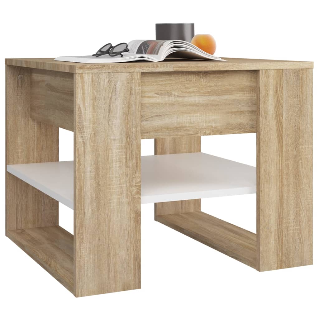 Table basse 55,5x55x45 cm en bois travaillé