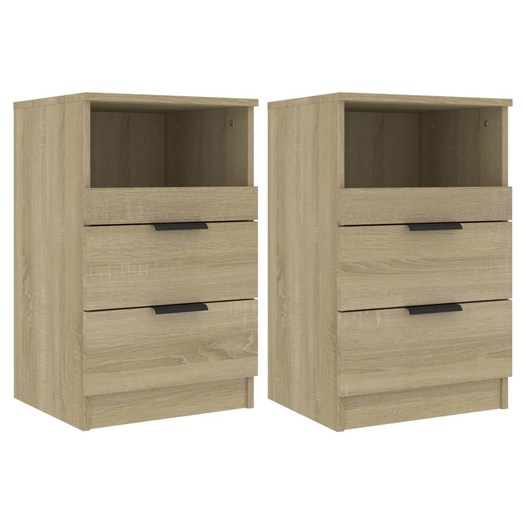 Tables de chevet 2 pcs en bois travaillé