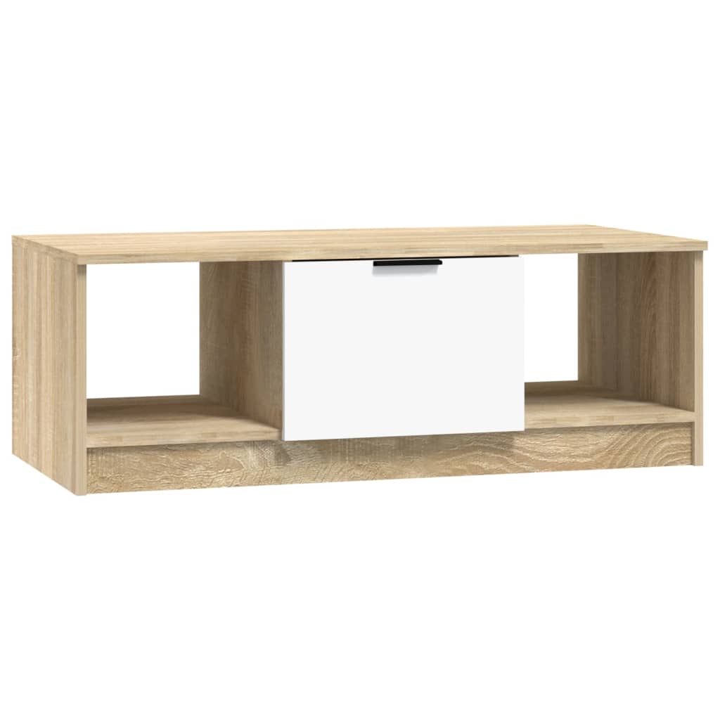 Table basse 102x50x36 cm en bois travaillé