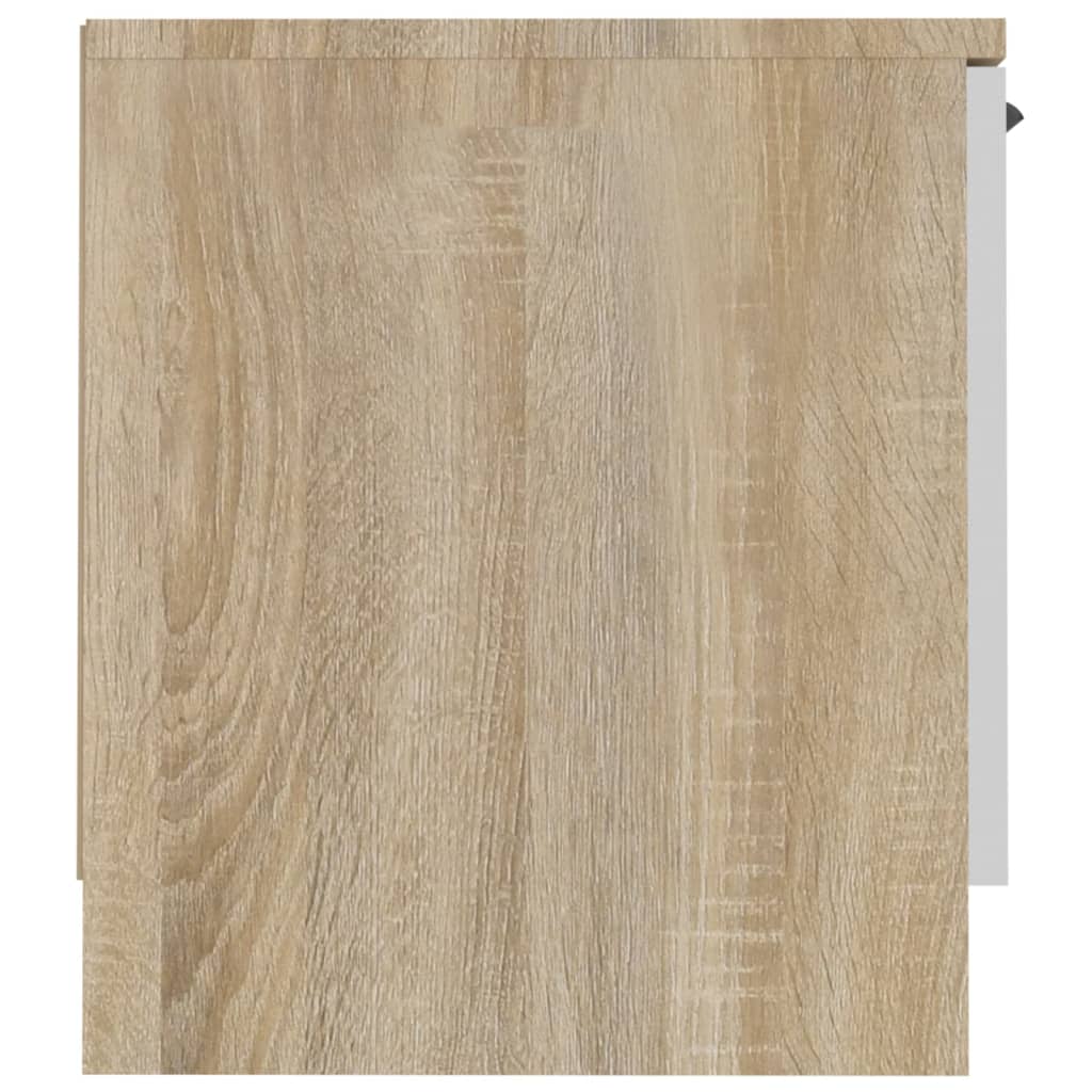 Meuble TV 140x35x40 cm ouvré en bois couleur chêne