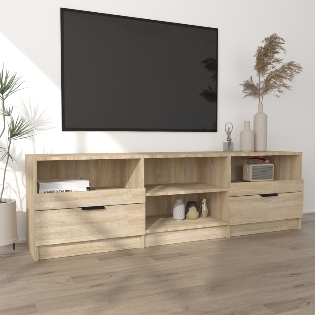 Meuble TV 150x33,5x45 cm ouvré en bois couleur chêne