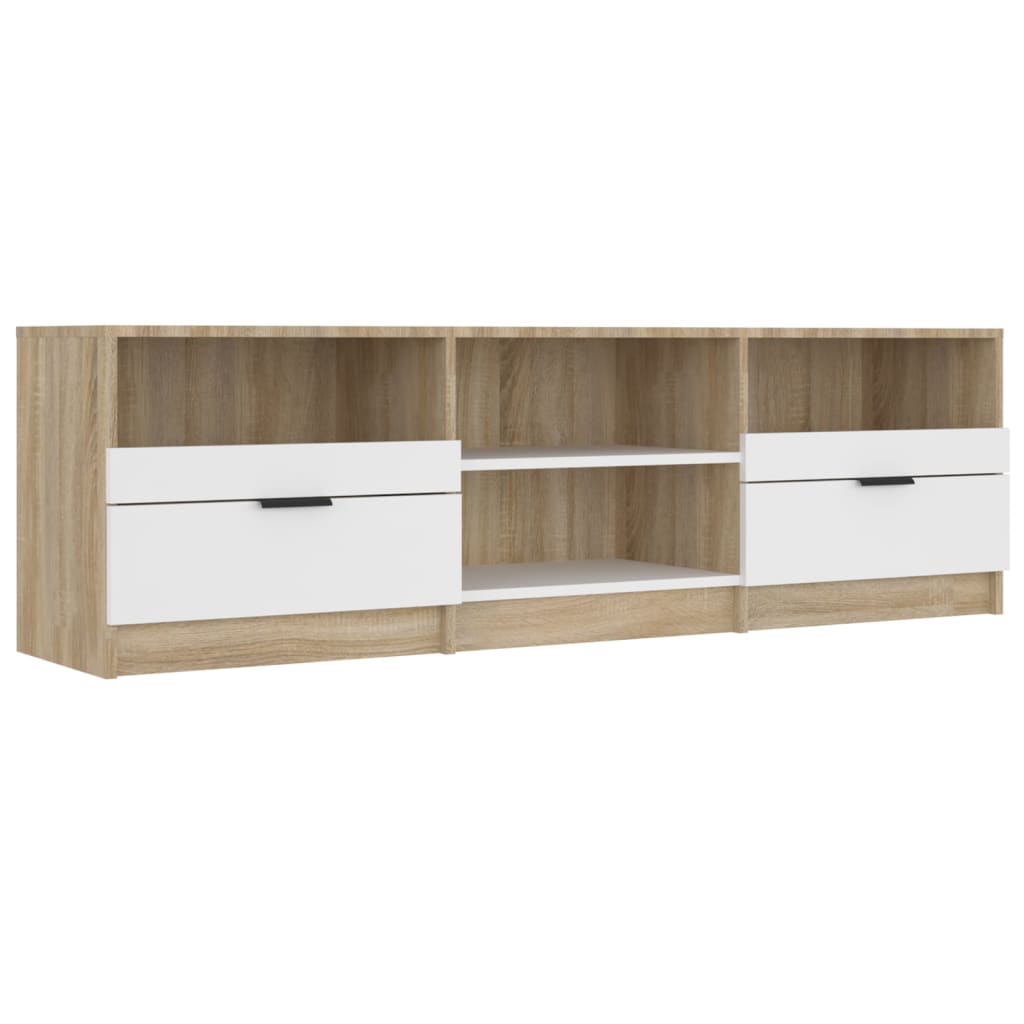 Meuble TV 150x33,5x45 cm ouvré en bois couleur chêne