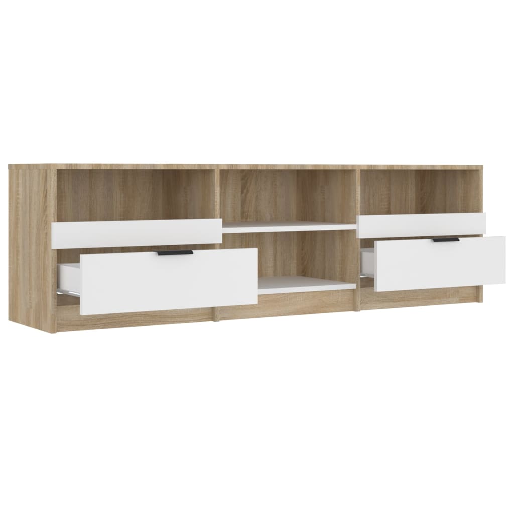 Meuble TV 150x33,5x45 cm ouvré en bois couleur chêne