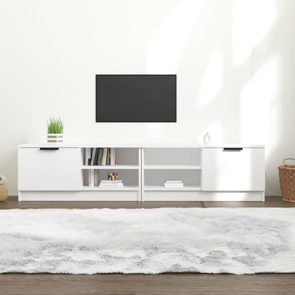 Meuble TV 80x35x36,5 cm en bois travaillé