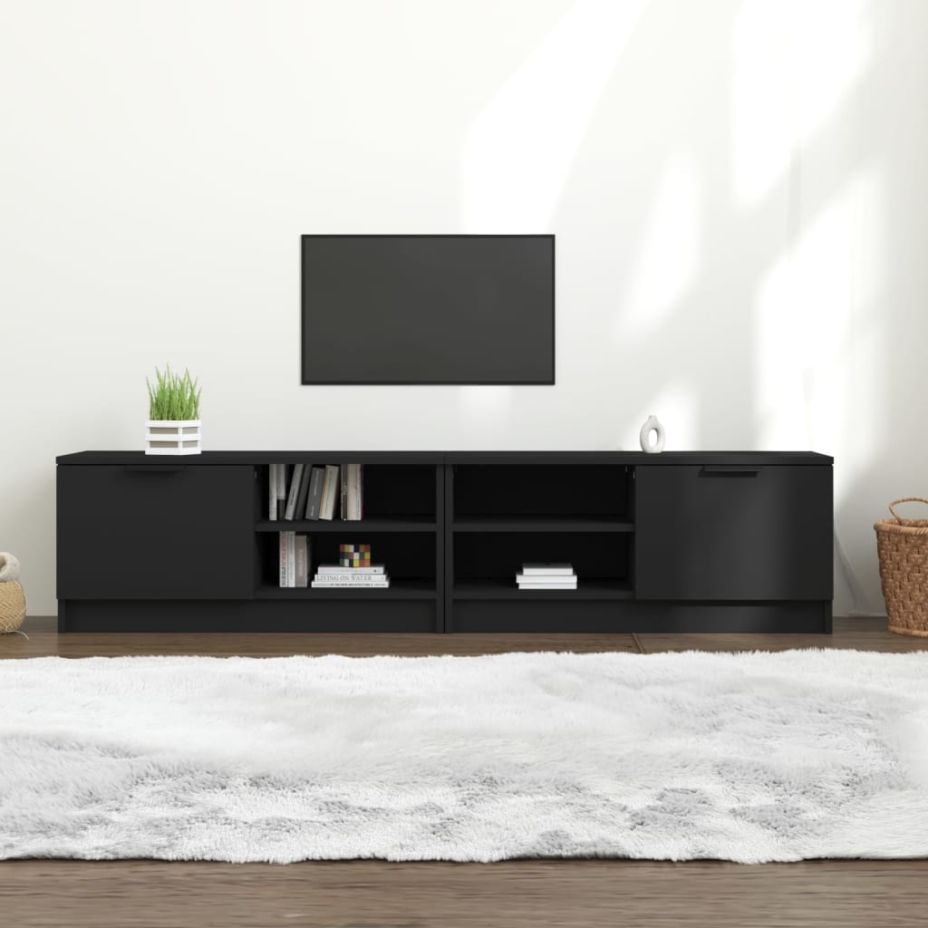 Meuble TV 80x35x36,5 cm en bois travaillé