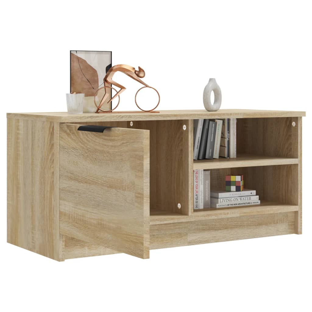 Meuble TV 80x35x36,5 cm en bois travaillé