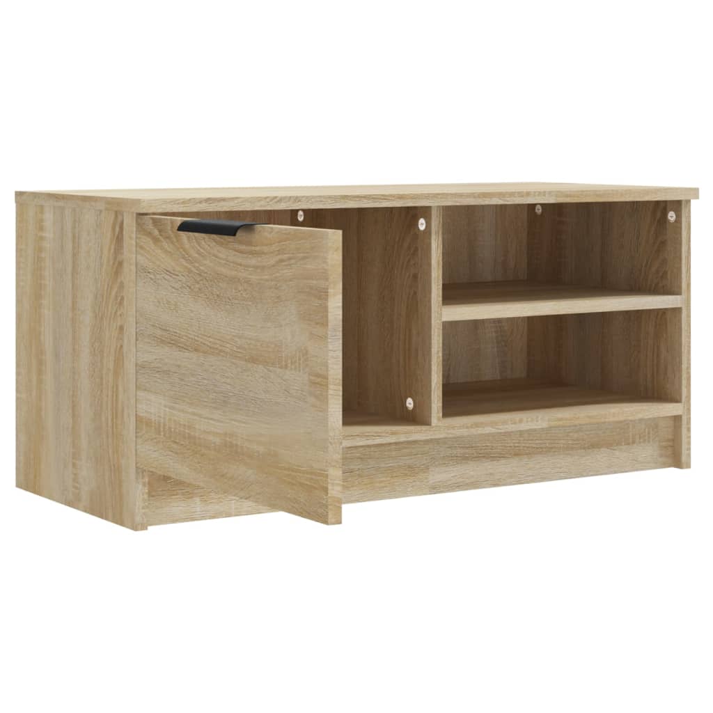 Meuble TV 80x35x36,5 cm en bois travaillé