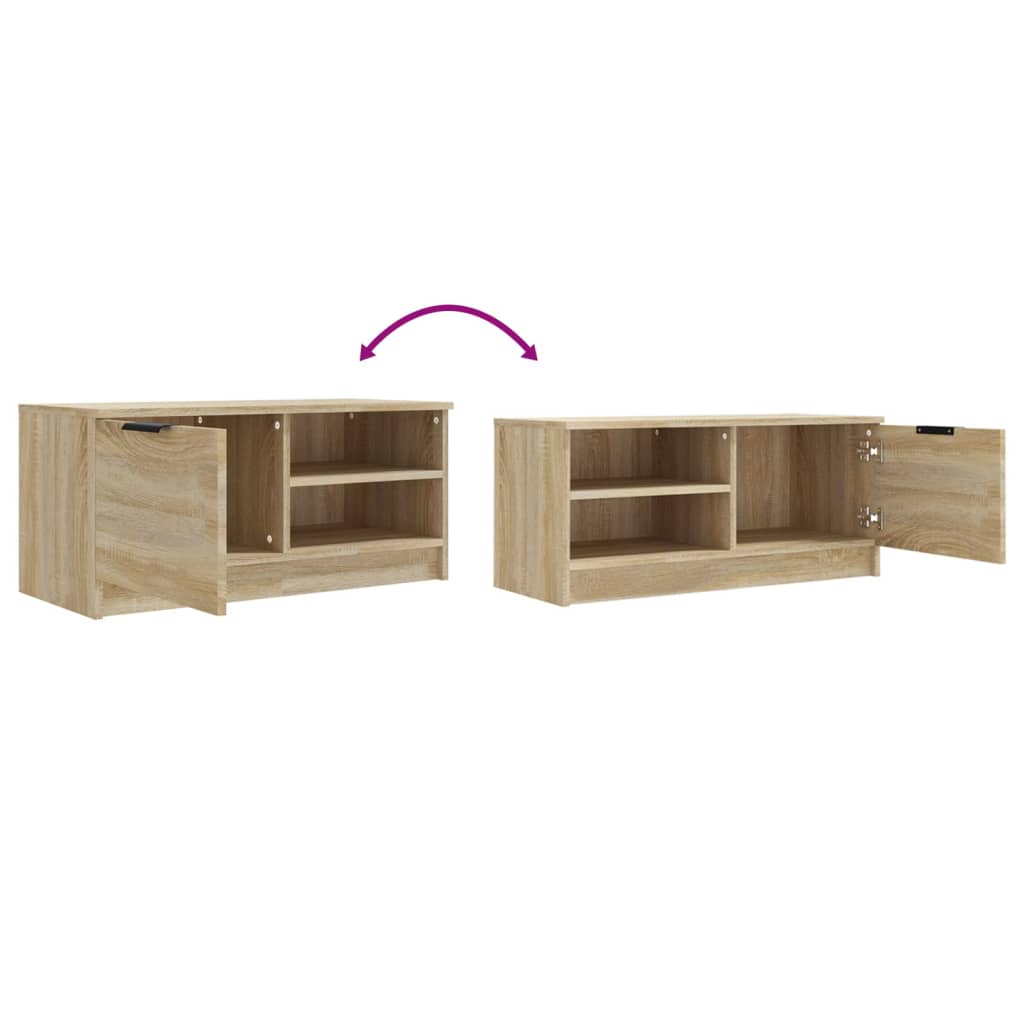 Meuble TV 80x35x36,5 cm en bois travaillé