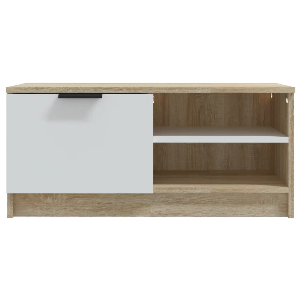 Meuble TV 80x35x36,5 cm en bois travaillé